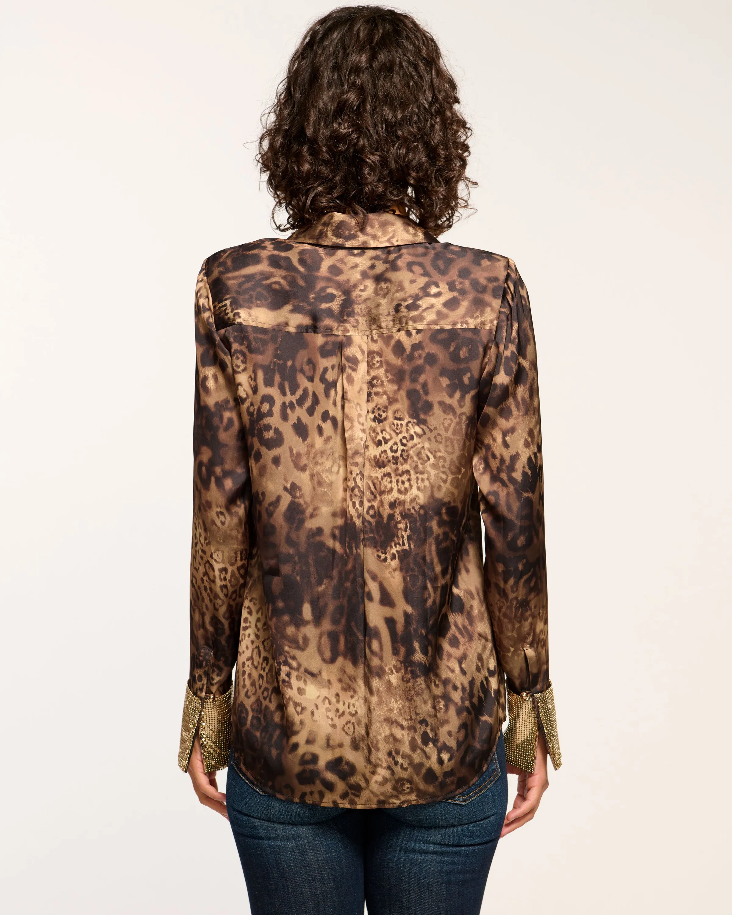 Chrystal Embellished Button Down Top