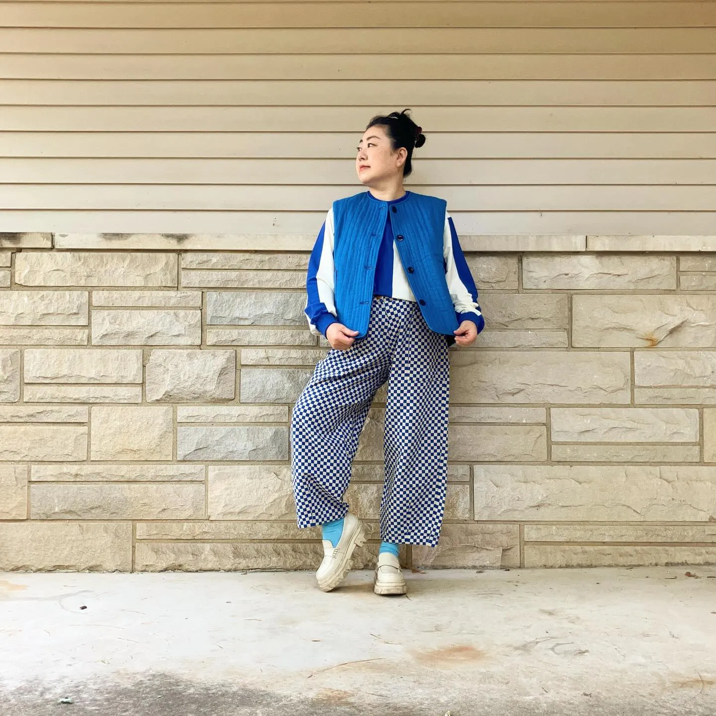 Copa Striped Long Sleeve T - White/Cobalt