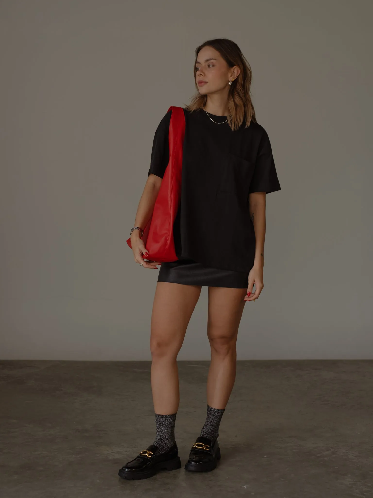 COTTON POCKET T-SHIRT - BLACK