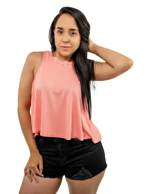 Crop Top Sleeveless Round Neck