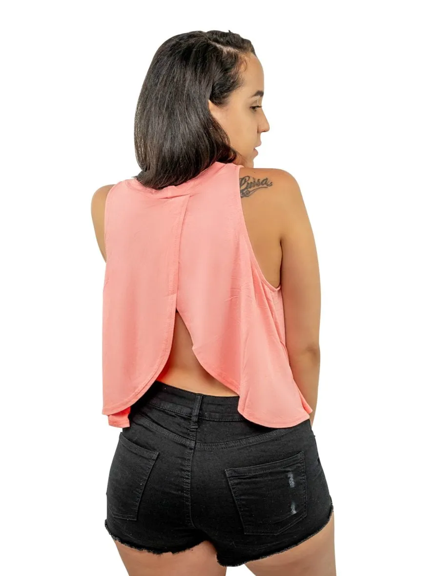 Crop Top Sleeveless Round Neck
