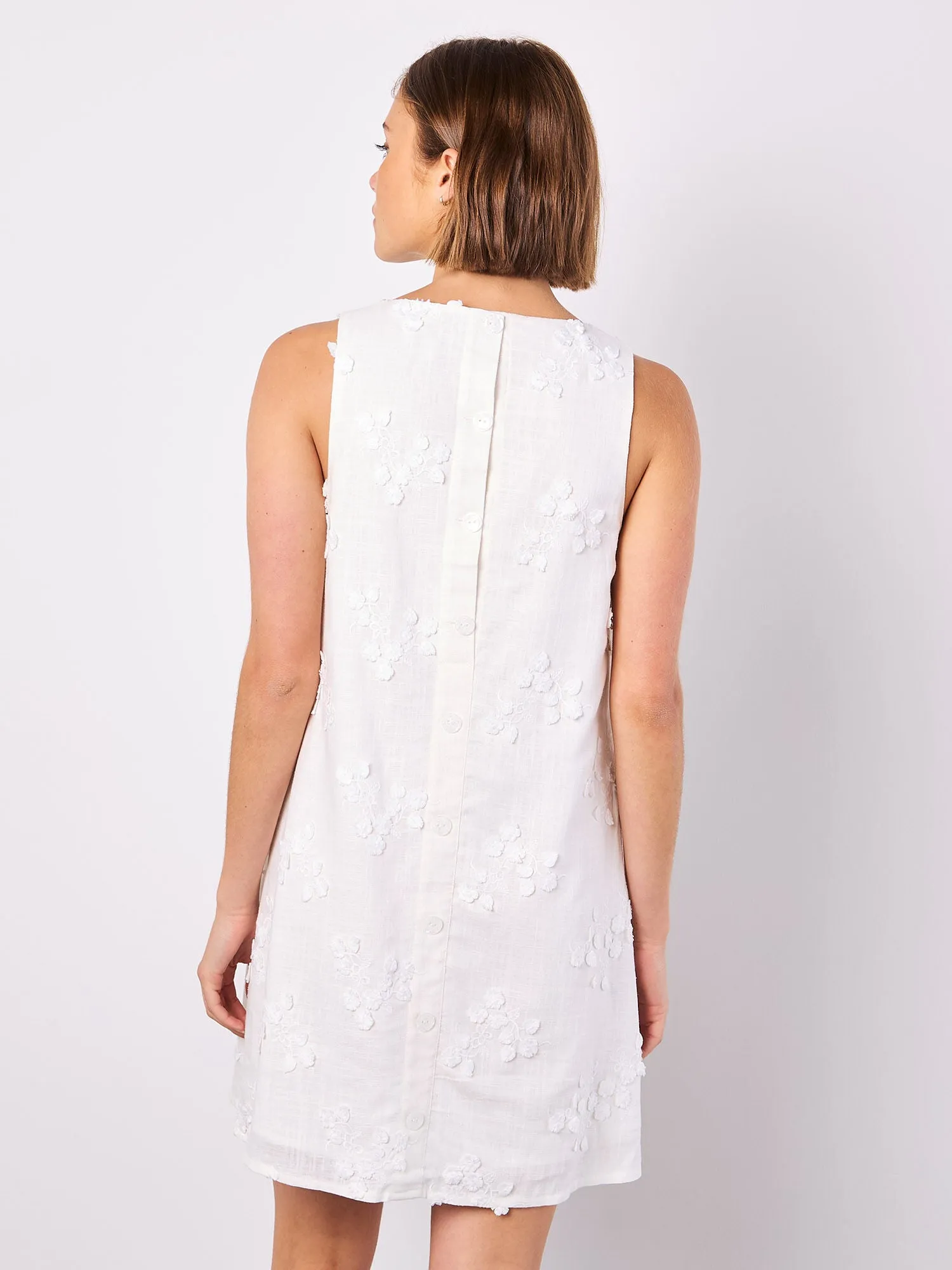 Floral Embroidered Shift Mini Dress