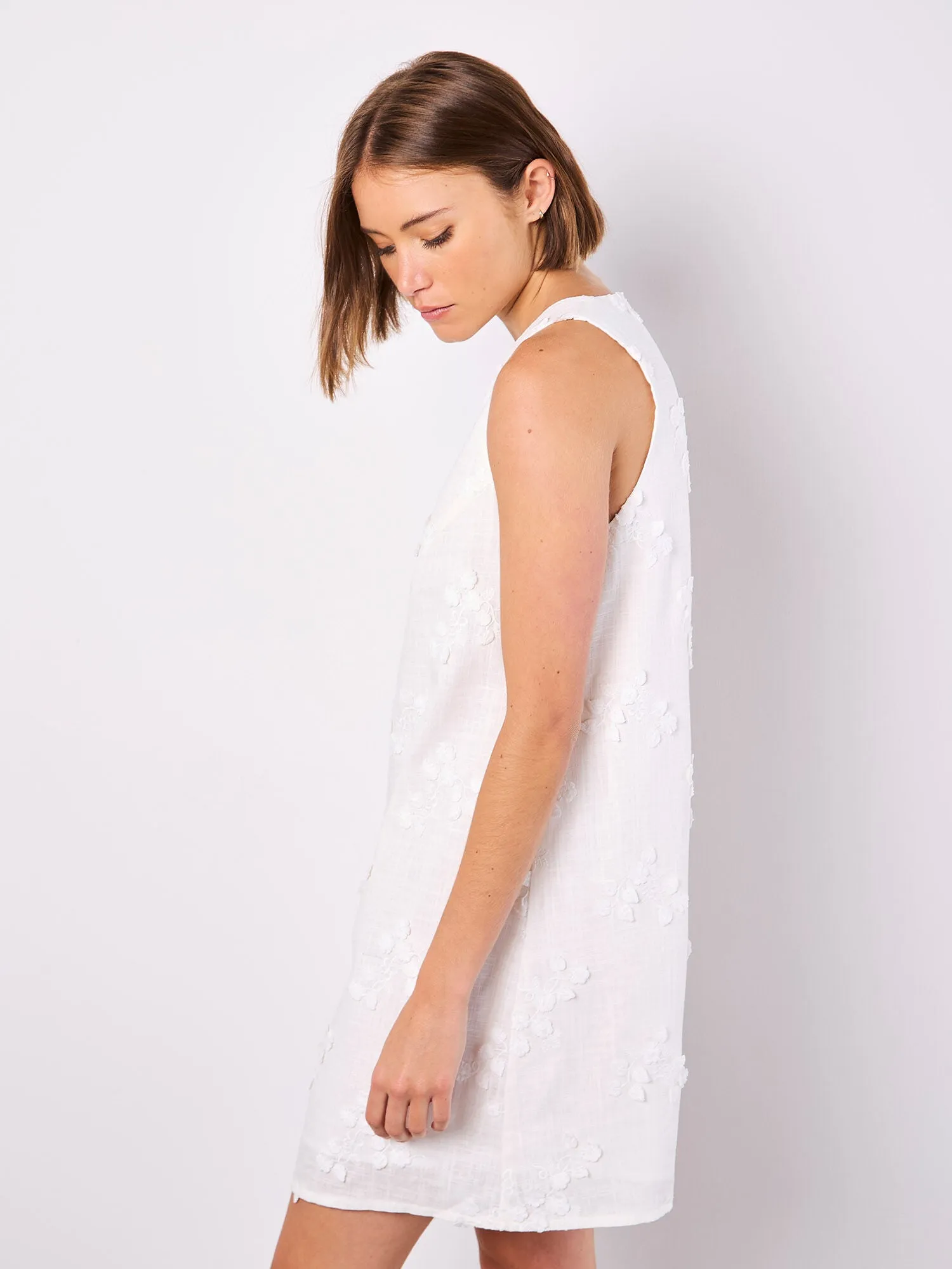 Floral Embroidered Shift Mini Dress