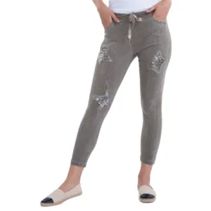 Italian Stretch Sequenced Pants - Taup