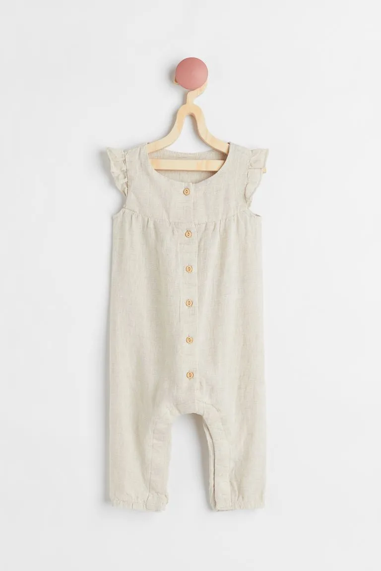 Linen jumpsuit H&M, light beige
