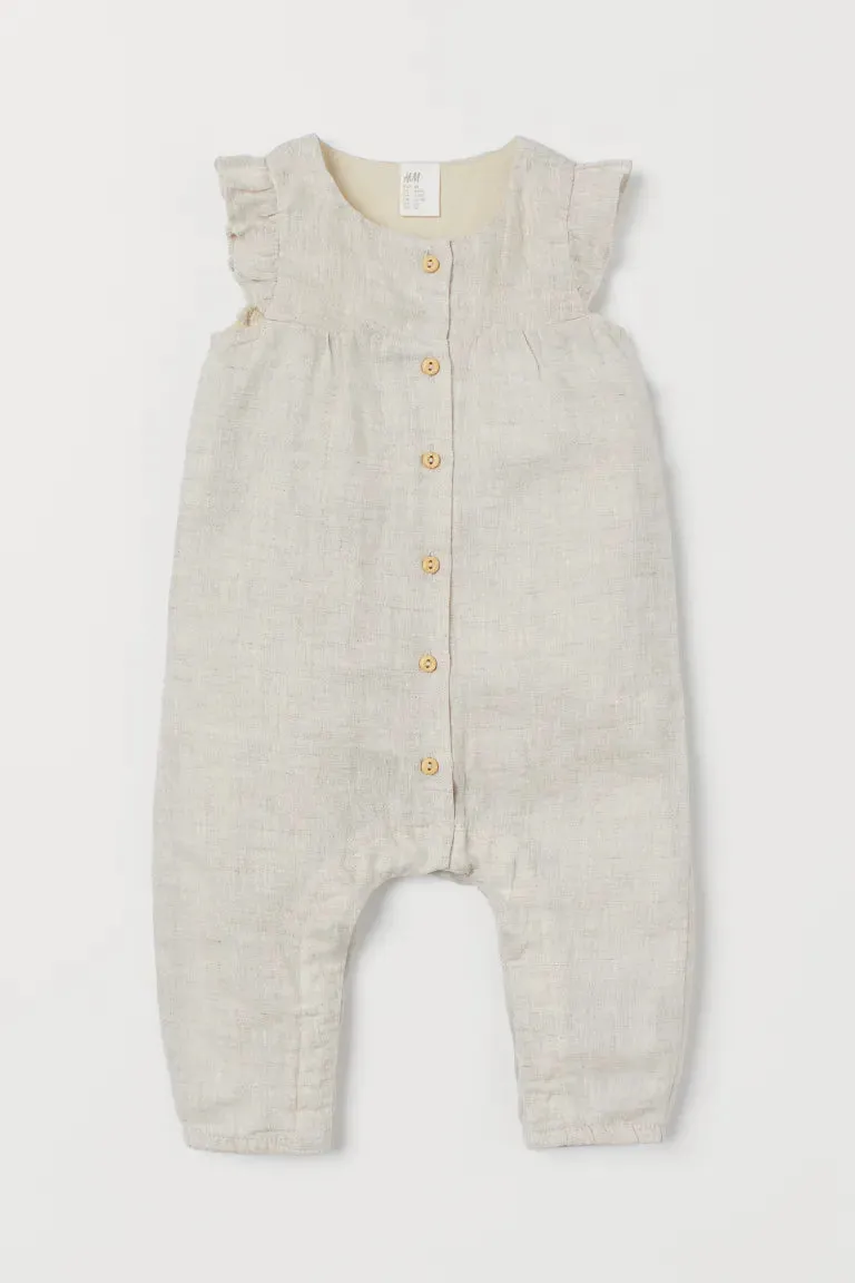 Linen jumpsuit H&M, light beige