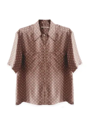 Lola Blouse - Caramel Creme Dot