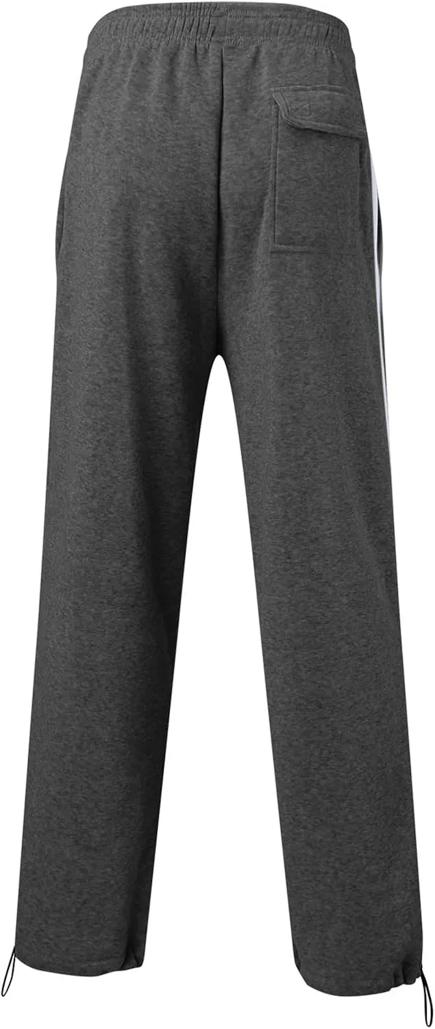 Mens Cargo Pants Stretch Elastic Waist Drawstring Joggers Pants, Color Block Sweatpants, Outdoor Trousers