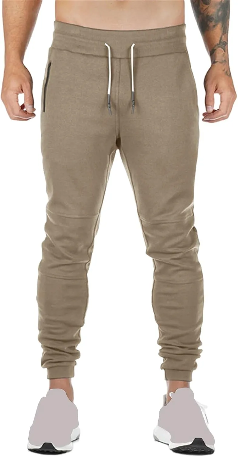Mens Lightweight Athletic Pants Joggers Slim Fit Stretch Pant Workout Gym Sweatpants Casual Drawstring Trousers 2025
