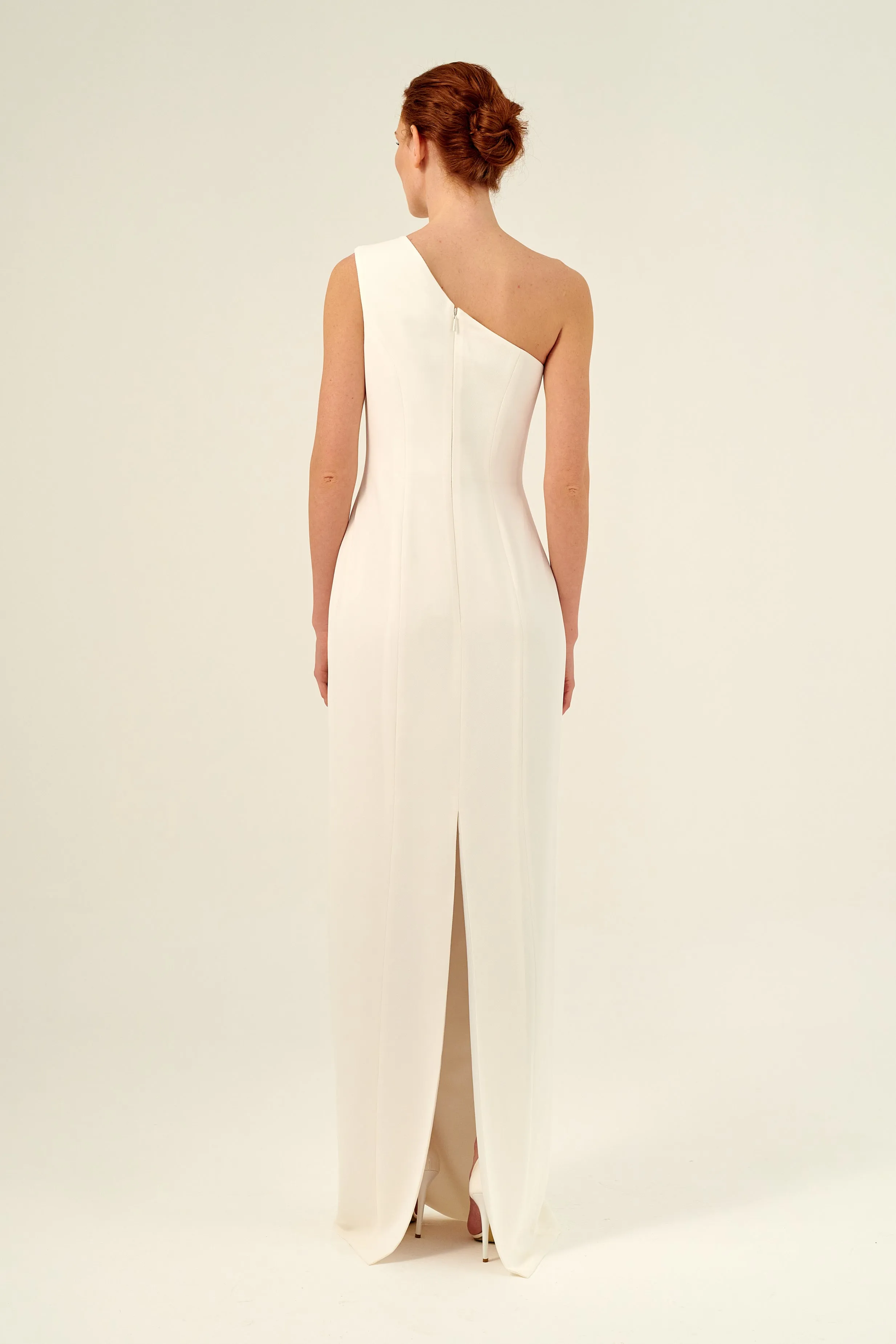 One Shoulder Column Silhouette Long Dress