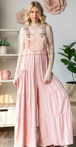 Overalls - Flowy Pink