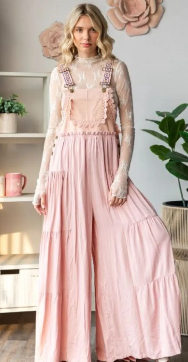 Overalls - Flowy Pink