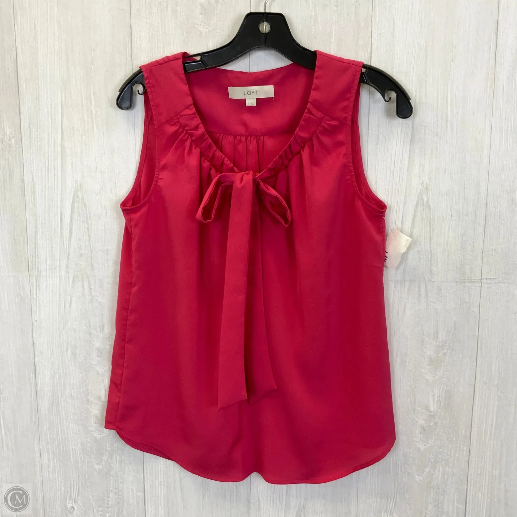 Top Sleeveless By Loft In Red, Size: S