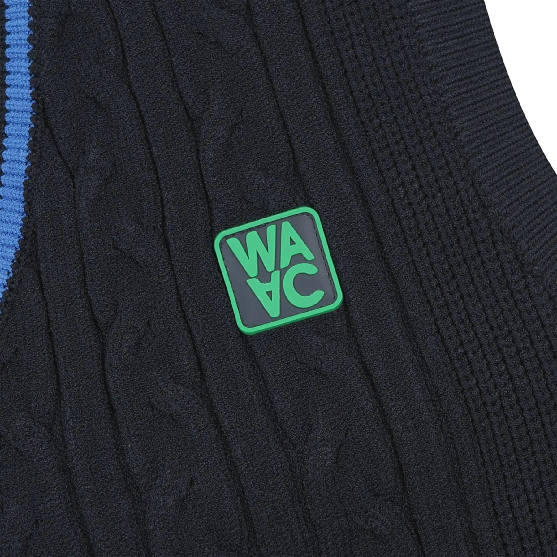 Womens Cable V Neck Knit Vest Navy - W23