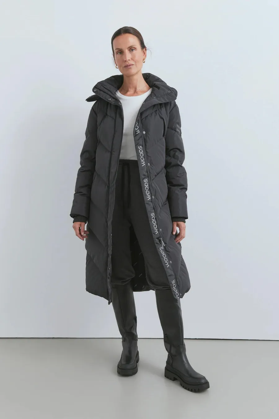 Woods Long Puffer Black